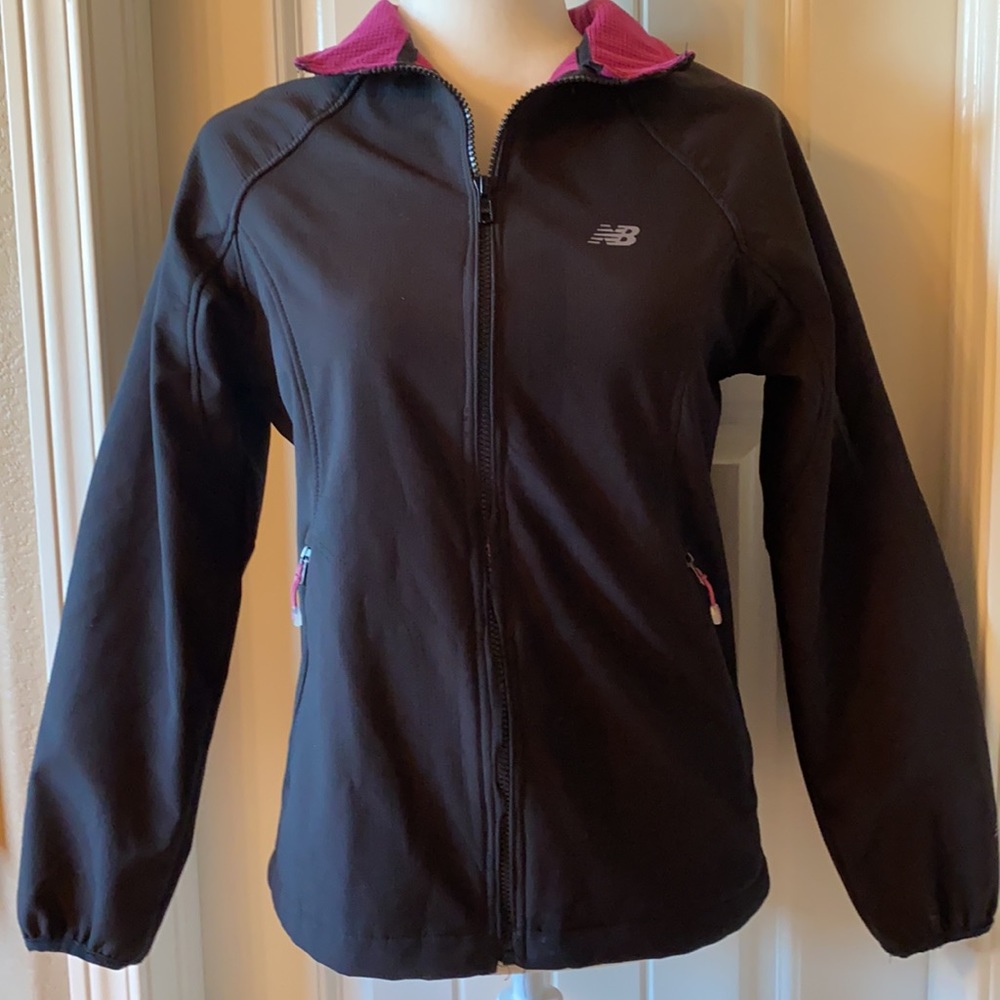 New Balance full zip black jacket with pink lining, size small